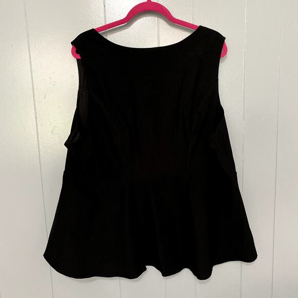 NEW Torrid Deep Black Peplum Bengaline Zipper Front Classic Tank Top 3X - Picture 7 of 9